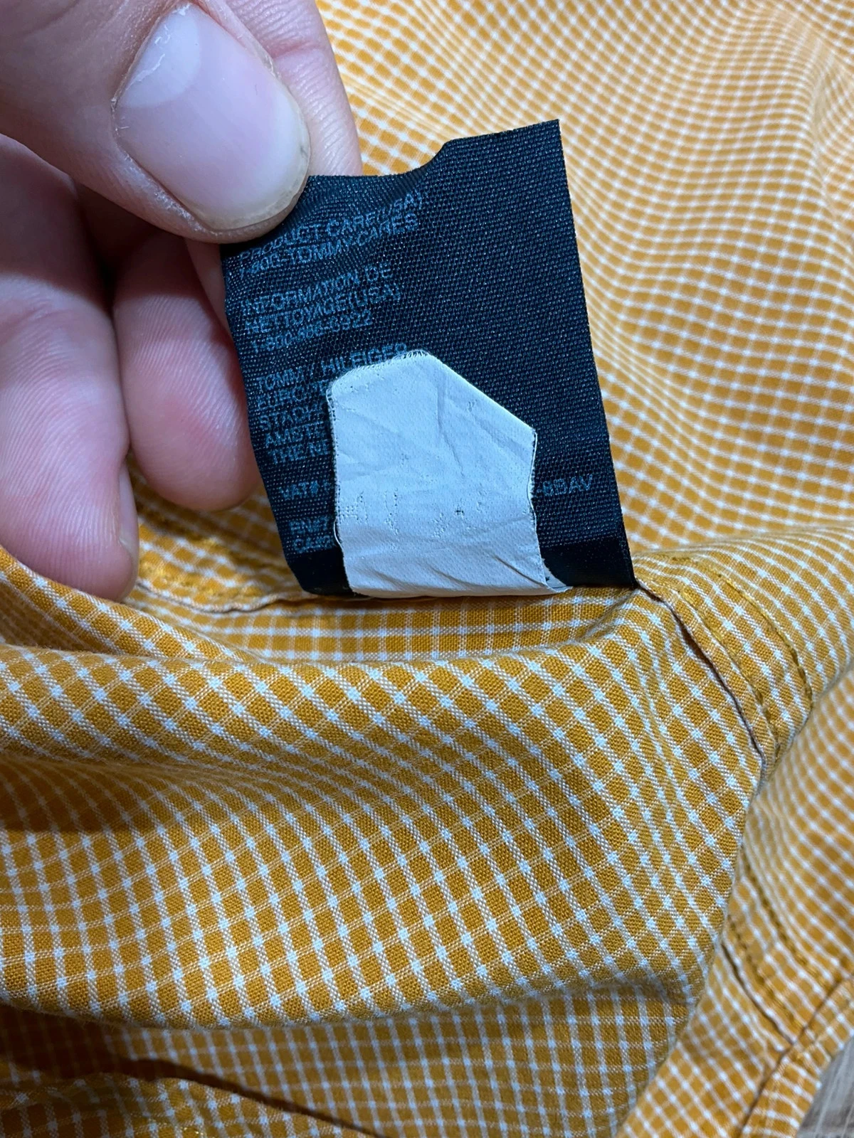 Chemise Tommy Hilfiger S Vichy 100% Coton Jaune Moutarde – photo 7